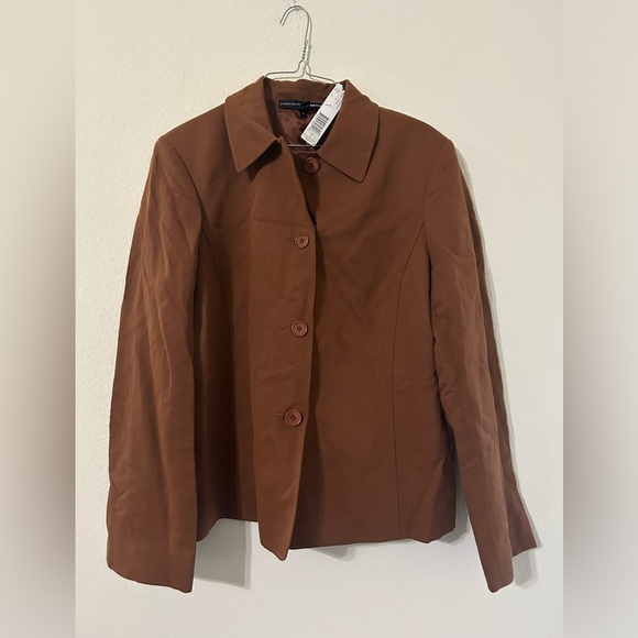Linda Allard Ellen Tracy Temu Sienna Linen Cotton Blend Lined Button Blazer W 16 - Picture 1 of 10